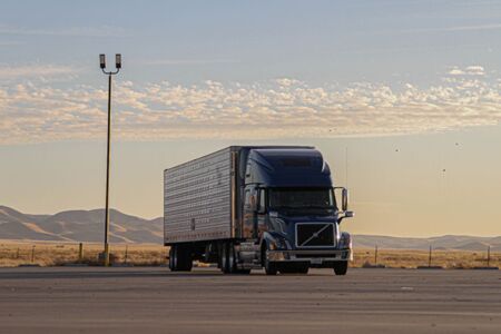 Semi Truck In Parking Lot